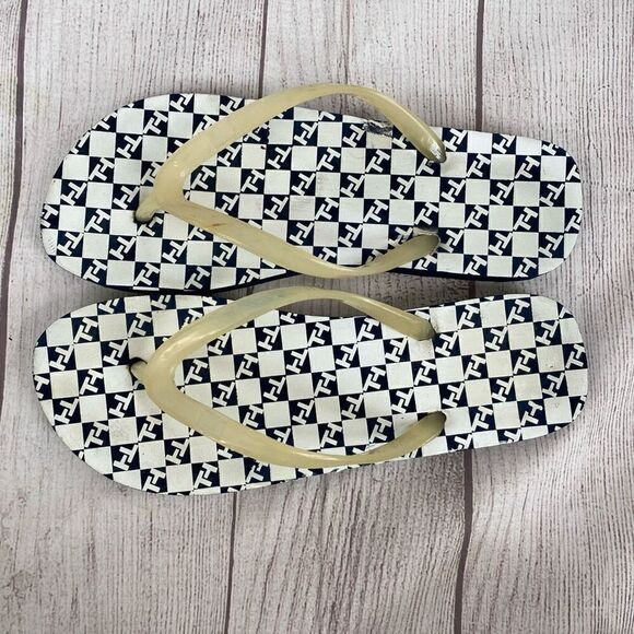 Women’s slip on flip flops navy blue and white sz 7-8 - Picture 5 of 9